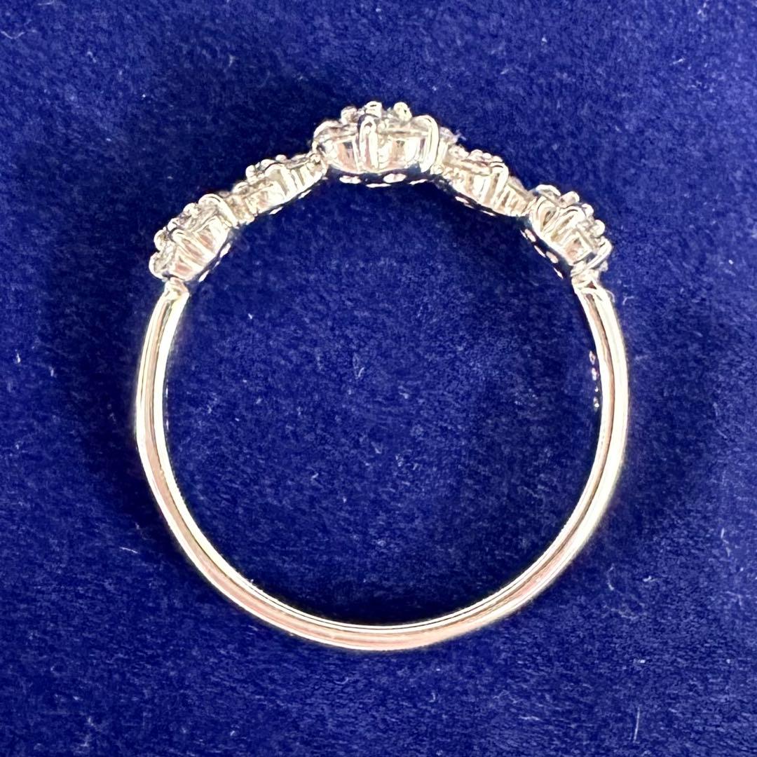 K18WG ダイヤモンド リング 0.5ct フラワーモチーフ