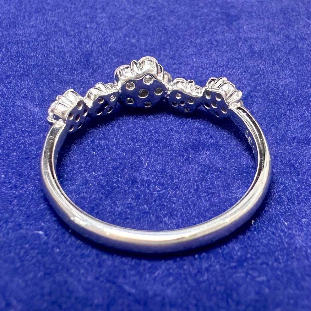 K18WG ダイヤモンド リング 0.5ct フラワーモチーフ