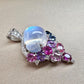 K18WG ブルームーンストーン10.85ct サファイア ペンダント