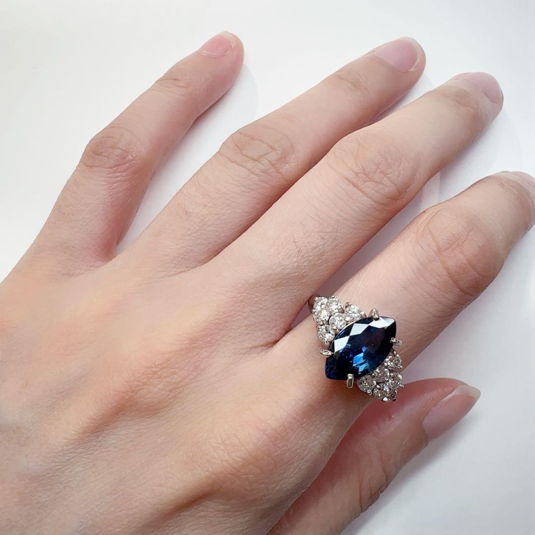 【美品】PT900 サファイアリング 3.27ct リング ダイヤ