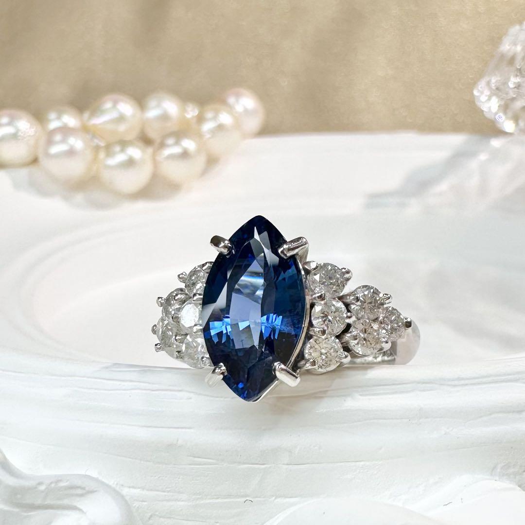 【美品】PT900 サファイアリング 3.27ct リング ダイヤ