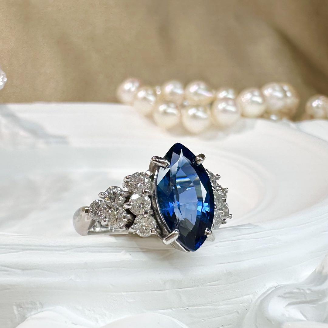 【美品】PT900 サファイアリング 3.27ct リング ダイヤ
