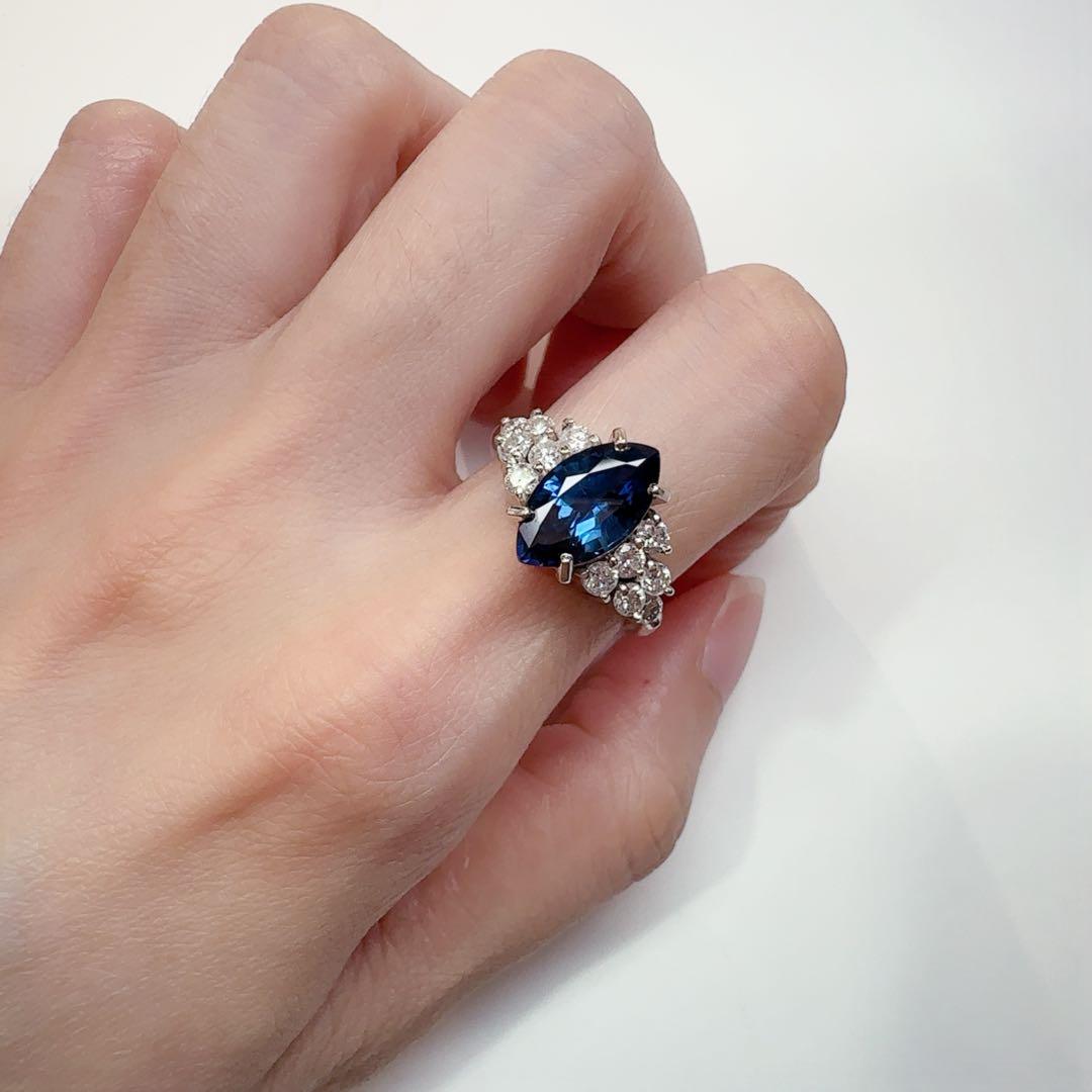 【美品】PT900 サファイアリング 3.27ct リング ダイヤ