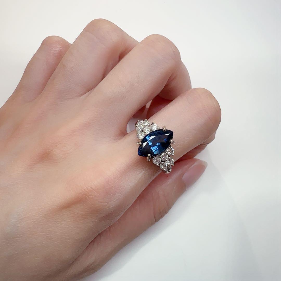 【美品】PT900 サファイアリング 3.27ct リング ダイヤ