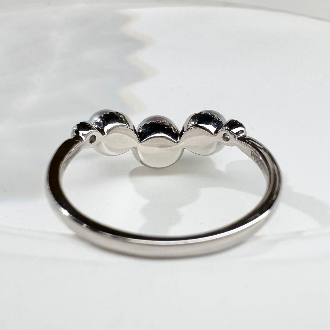 【美品】PT900 アコヤ真珠 3.5-4.5mm リング