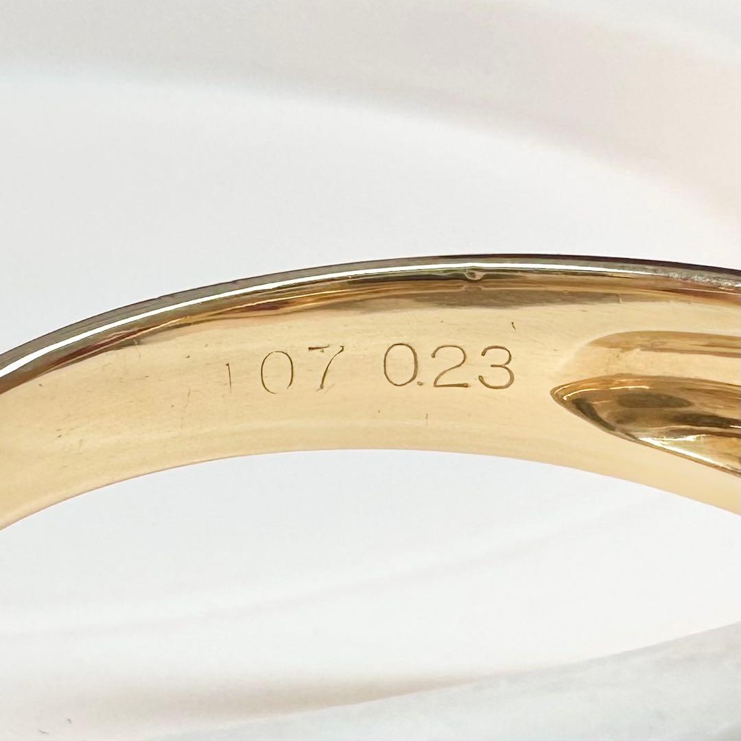 【K18】ルビー 1.07ct リング ツインストーン