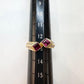 【K18】ルビー 1.07ct リング ツインストーン