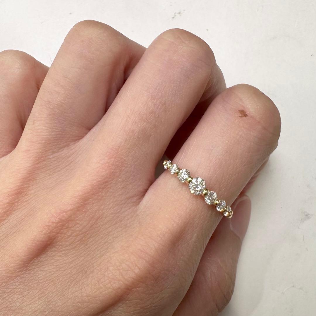 K18 ダイヤモンド リング 0.25ct グラデーション デザイン