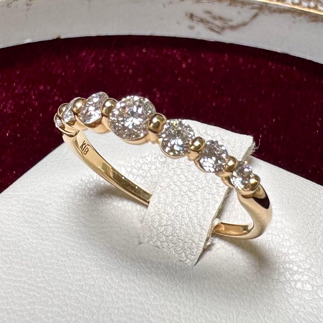 K18 ダイヤモンド リング 0.25ct グラデーション デザイン