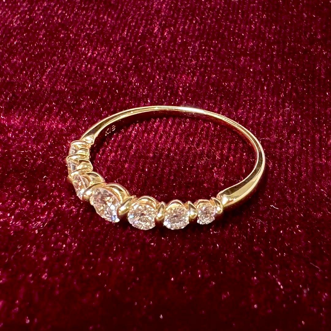 K18 ダイヤモンド リング 0.25ct グラデーション デザイン