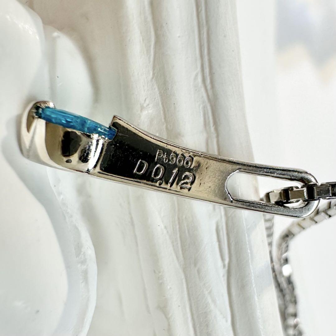 【美品】PT900 パライバトルマリン ネックレス 0.17ct ダイヤ
