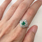 PT900 エメラルド バゲットダイヤ リング 0.53ct