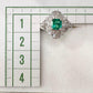 PT900 エメラルド バゲットダイヤ リング 0.53ct