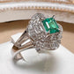PT900 エメラルド バゲットダイヤ リング 0.53ct