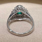 PT900 エメラルド バゲットダイヤ リング 0.53ct