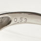 PT900 エメラルド バゲットダイヤ リング 0.53ct