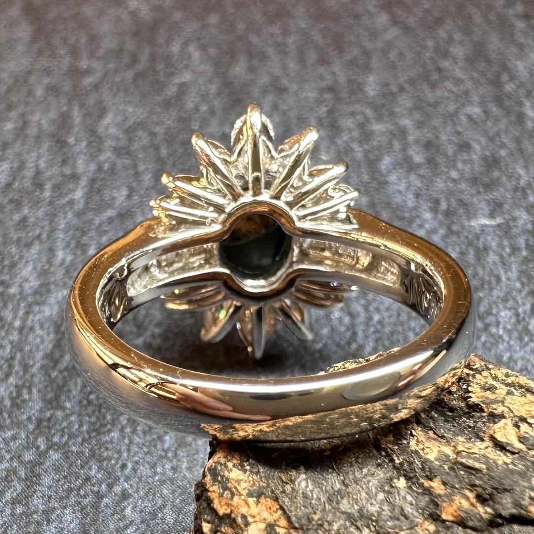 【美品】PT900 ブラックオパール 0.86ct リング