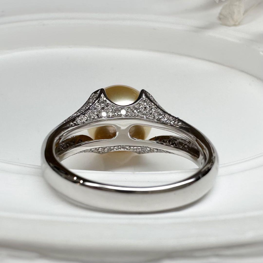 【美品】PT900 南洋パール11mm リング ダイヤモンド