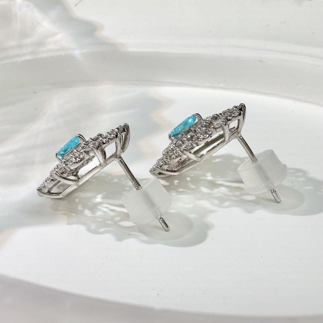 【美品】PT900 パライバトルマリン 0.21ct ピアス