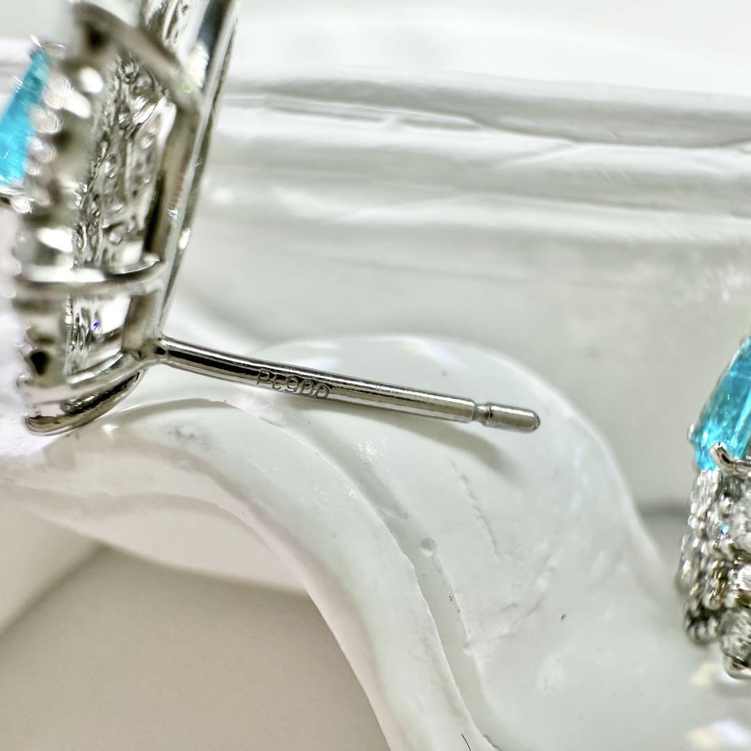 【美品】PT900 パライバトルマリン 0.21ct ピアス
