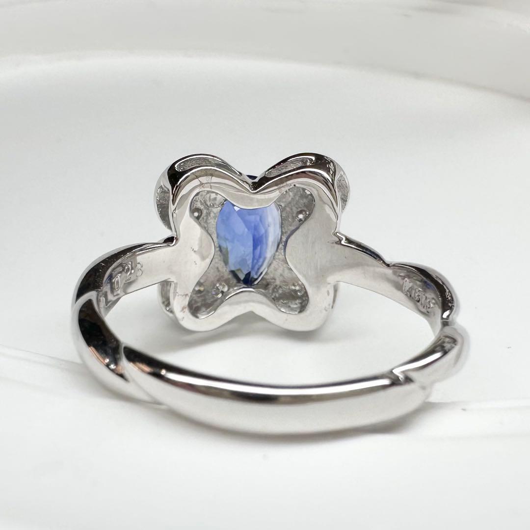 【K18】サファイア ダイヤモンド リング 1.245ct