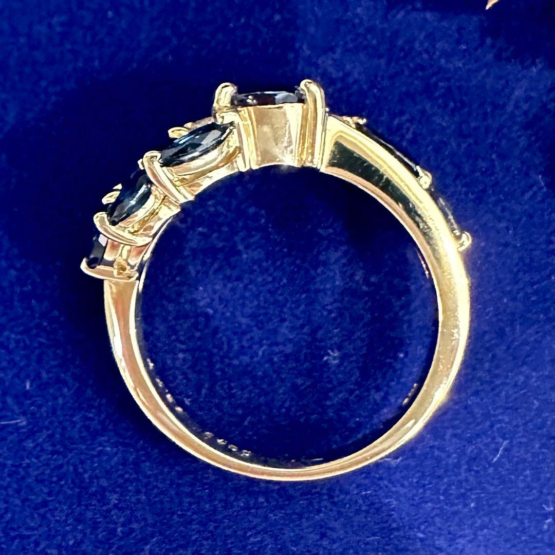 K18 サファイア 2.77ct ダイヤモンドリング 昭和レトロ