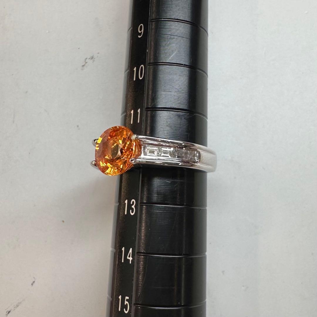 【美品】PT900 スペサルタイト 3.283ct リング