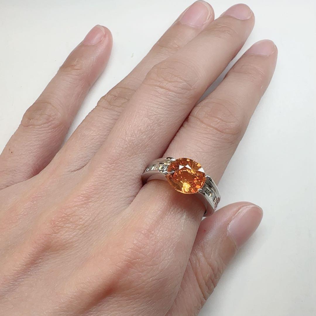 【美品】PT900 スペサルタイト 3.283ct リング