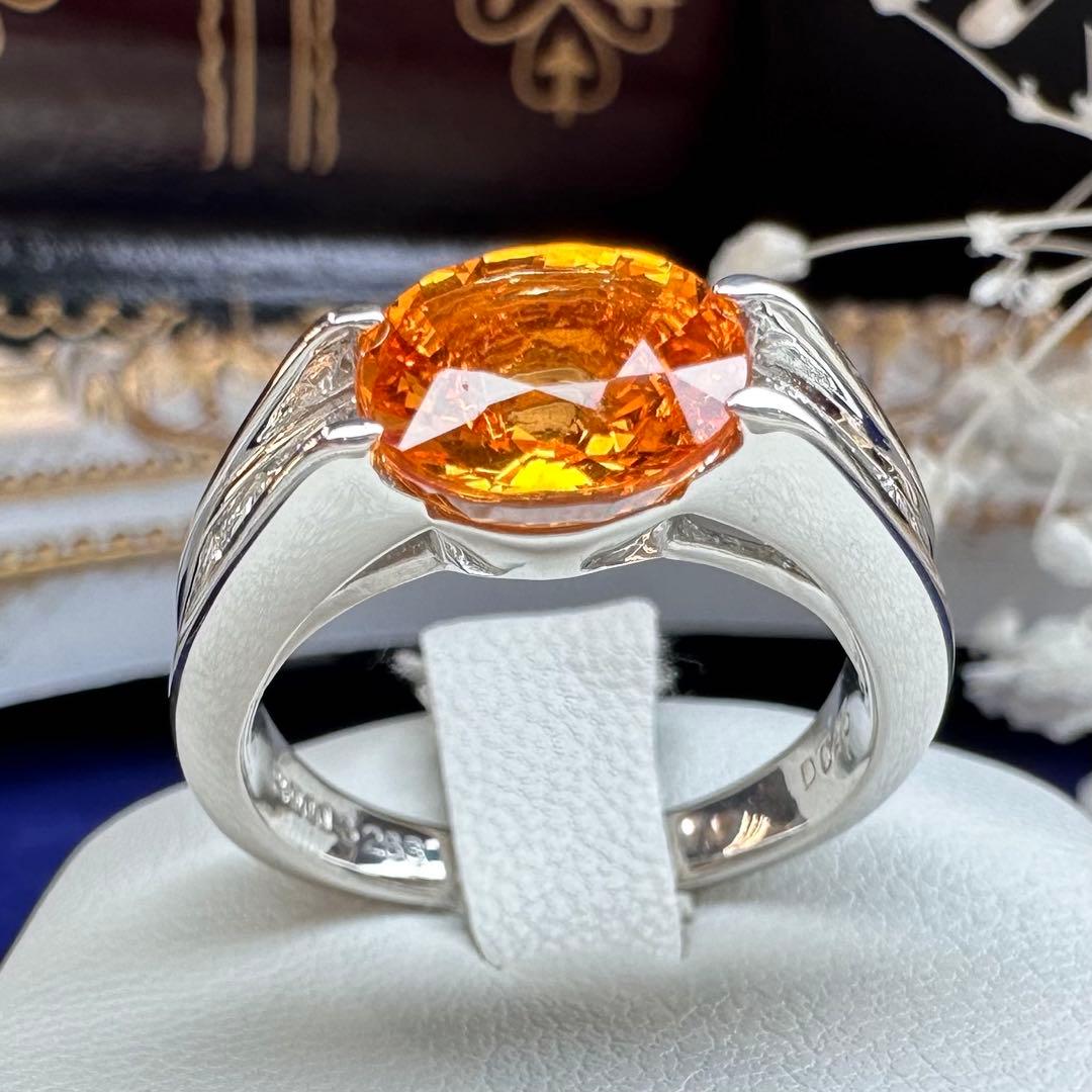 【美品】PT900 スペサルタイト 3.283ct リング