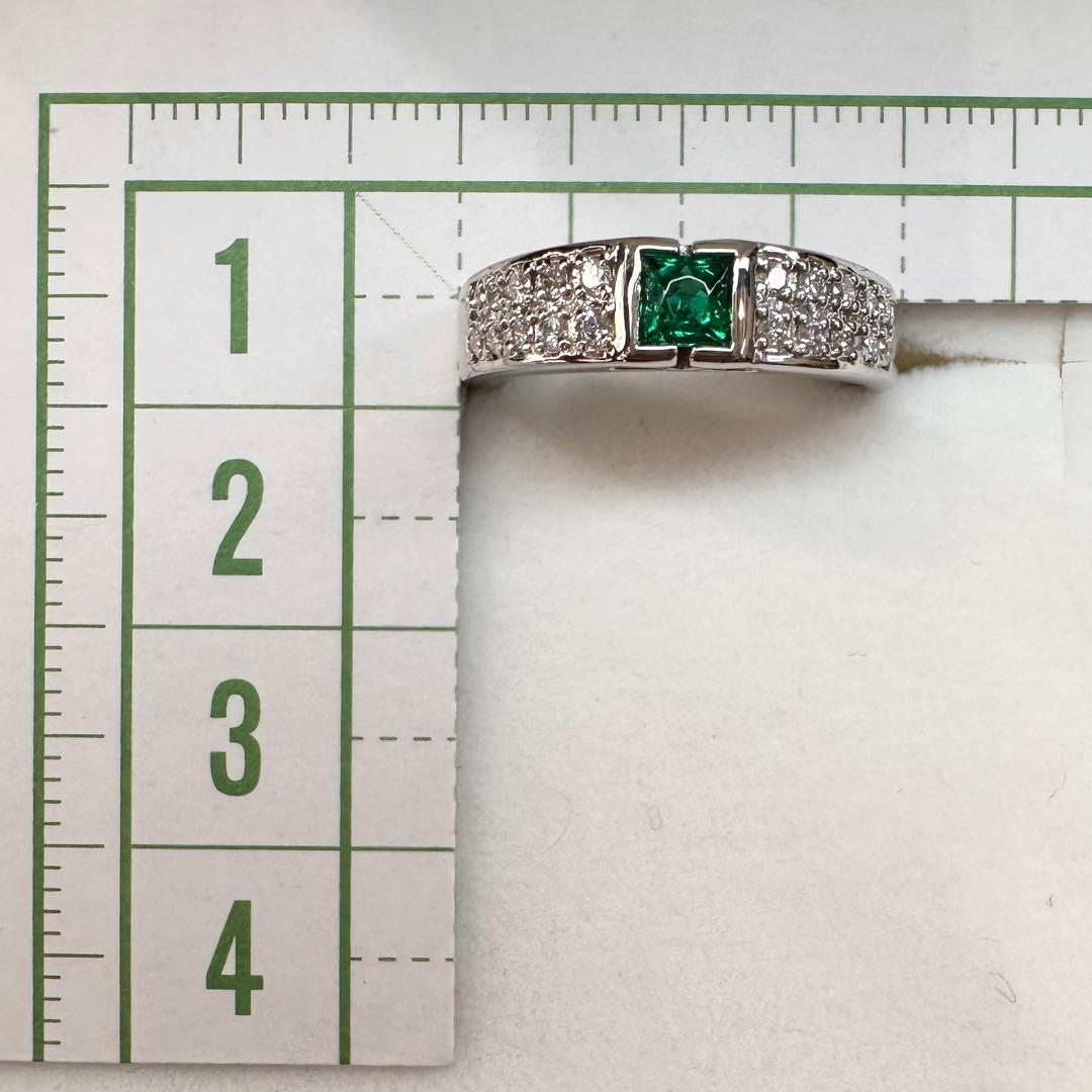 【美品】PT900 コロンビア産エメラルド 0.24ct リング