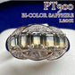 PT900 バイカラーサファイア1.20ct ダイヤモンドリング