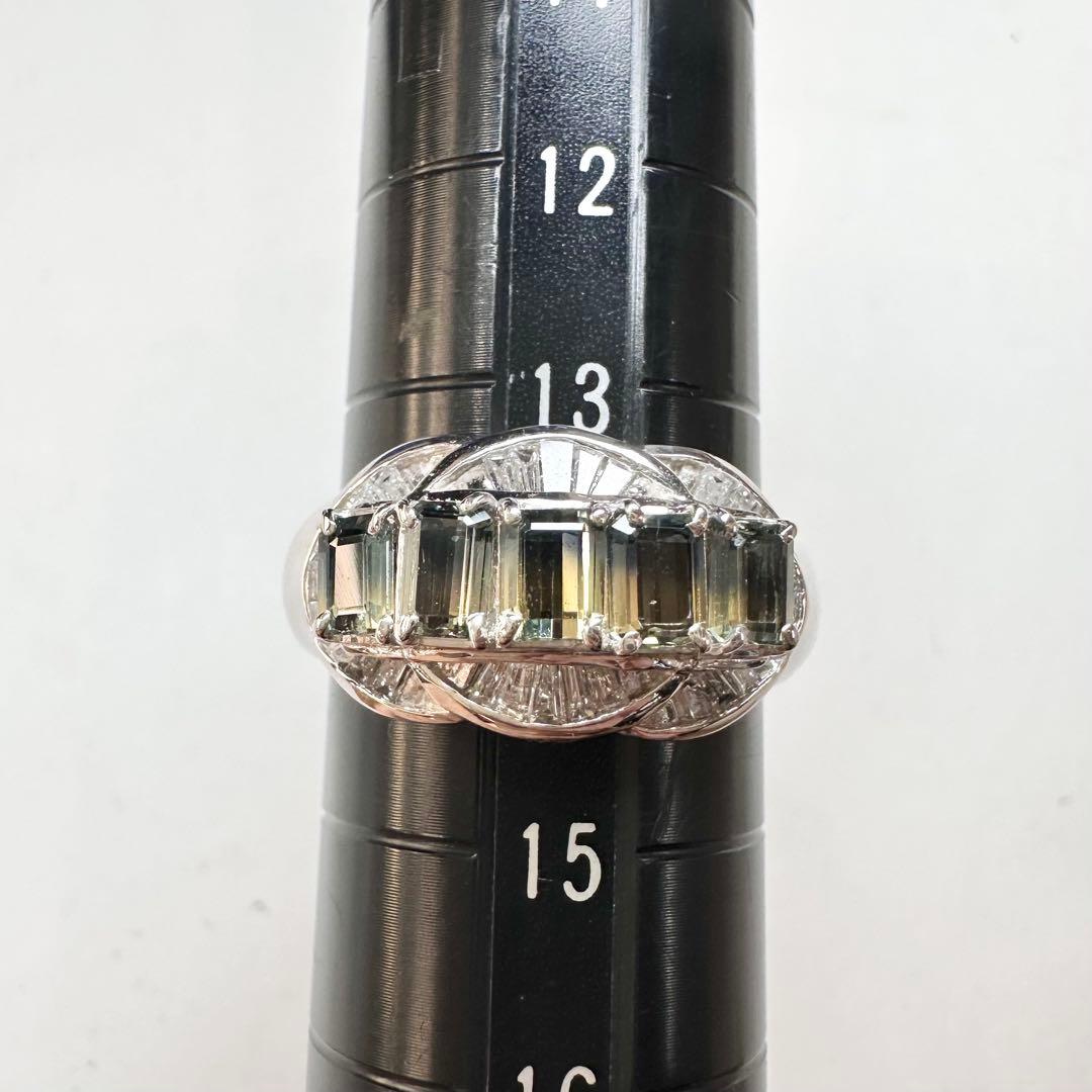 PT900 バイカラーサファイア1.20ct ダイヤモンドリング