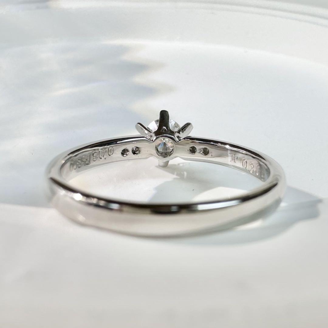【美品】PT900 ダイヤモンド 0.309ct リング 婚約指輪 6本爪