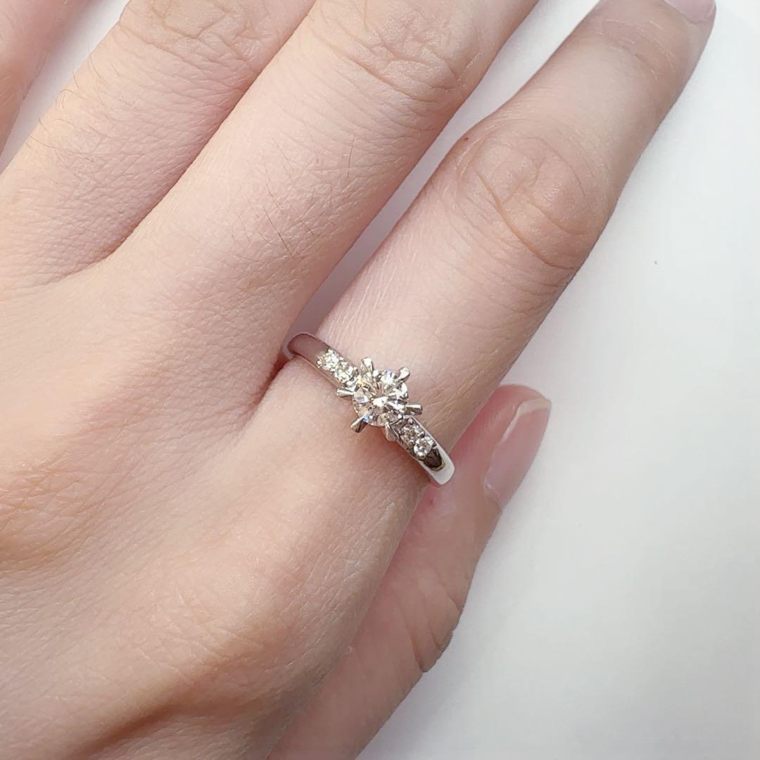 【美品】PT900 ダイヤモンド 0.309ct リング 婚約指輪 6本爪