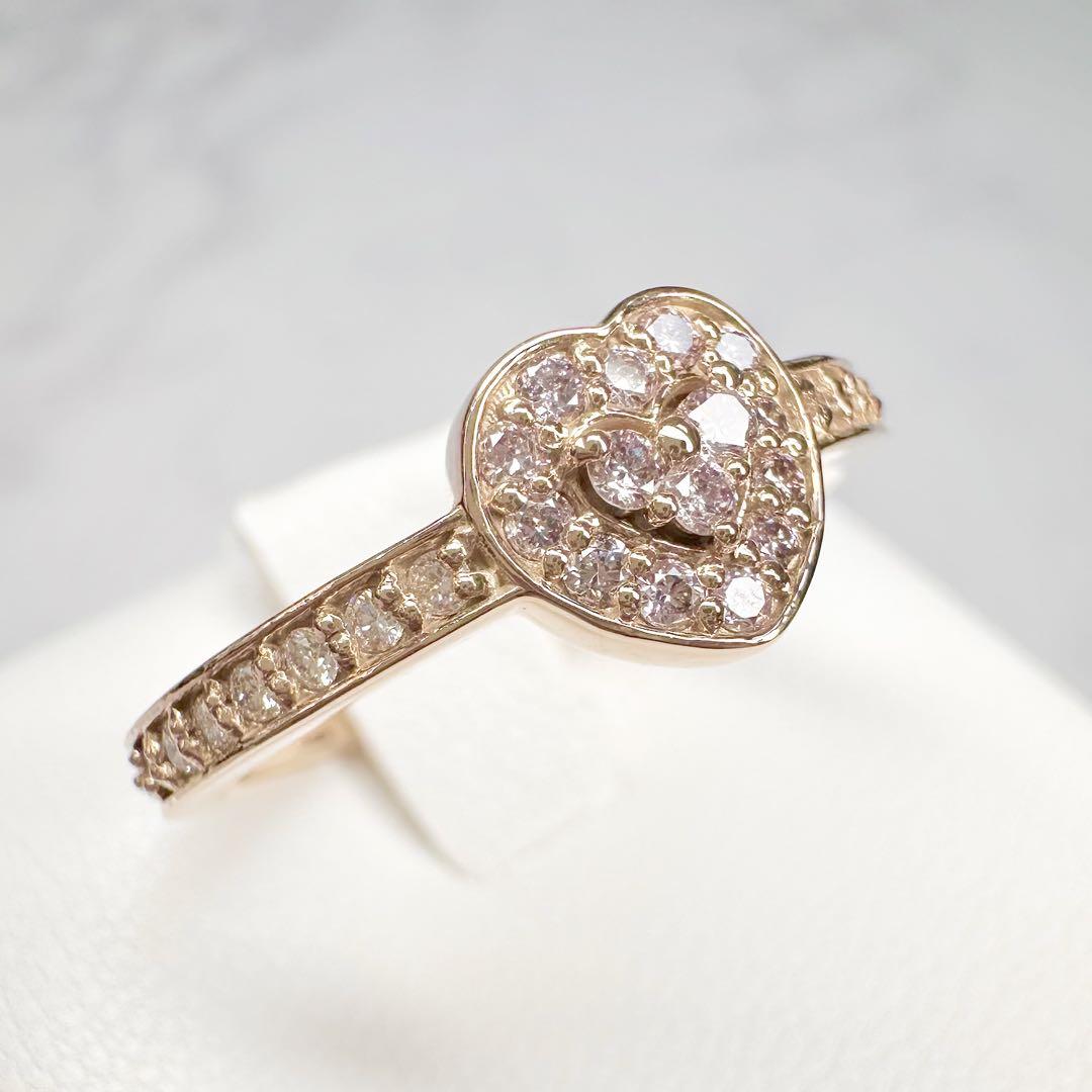 【新品】K18PG ピンクダイヤモンド 0.16ct リング　ハート型