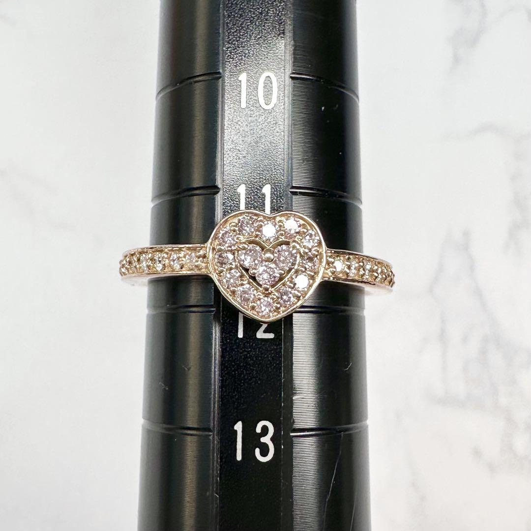 【新品】K18PG ピンクダイヤモンド 0.16ct リング　ハート型