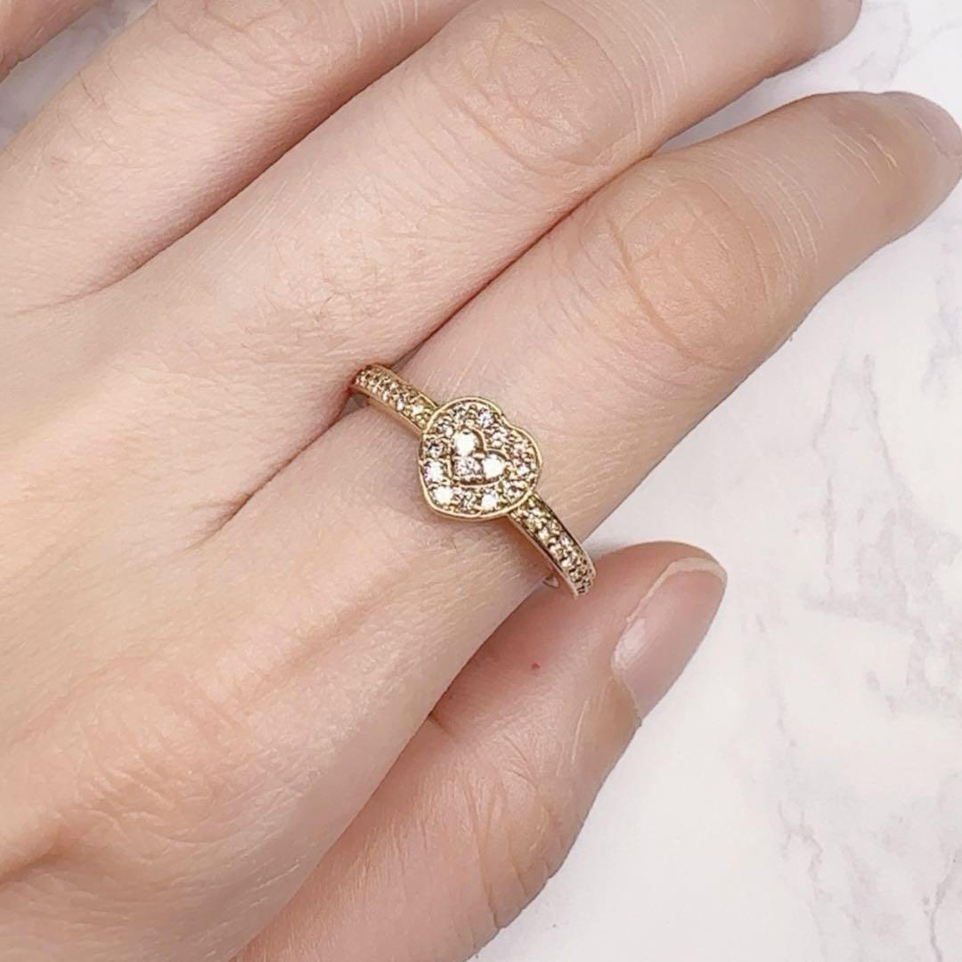 【新品】K18PG ピンクダイヤモンド 0.16ct リング　ハート型