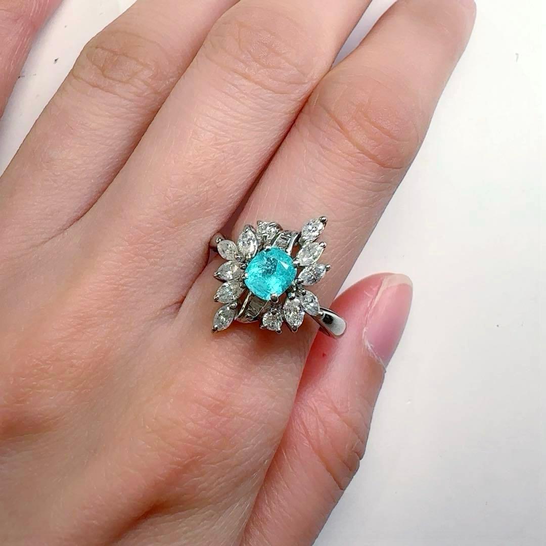 【美品】PT900 パライバトルマリン0.56ct リング