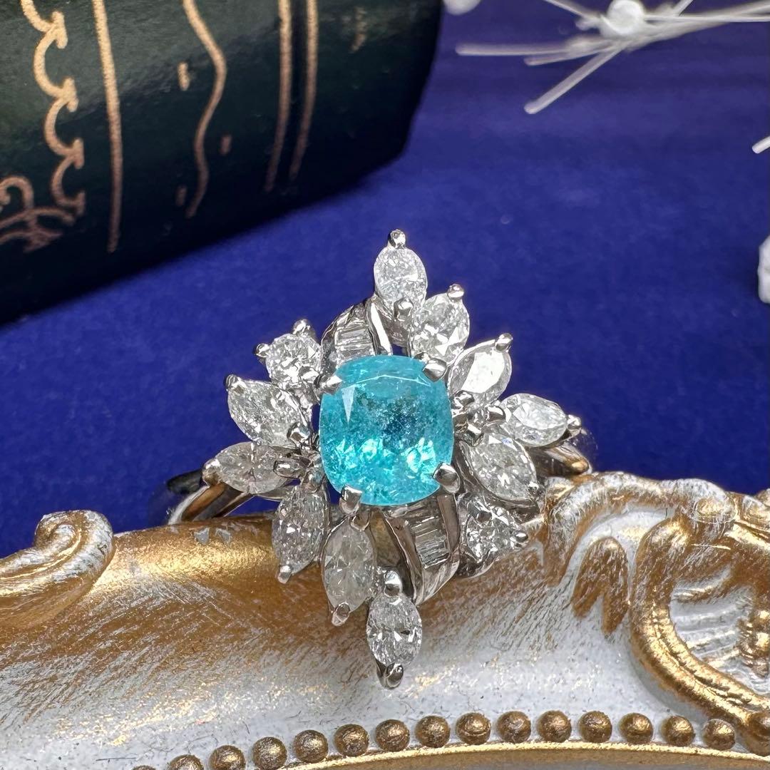 【美品】PT900 パライバトルマリン0.56ct リング