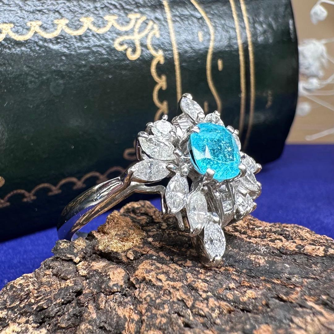 【美品】PT900 パライバトルマリン0.56ct リング