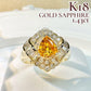 【K18】イエローゴールド サファイア 1.43ct ダイヤリング