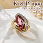 【美品】K18/PT900 トルマリン 3.2ct ダイヤ リング