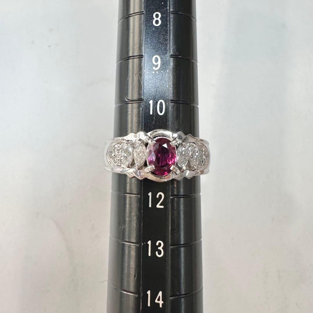 PT900 ルビー ダイヤモンドリング 0.67ct レディース 指輪 日本製