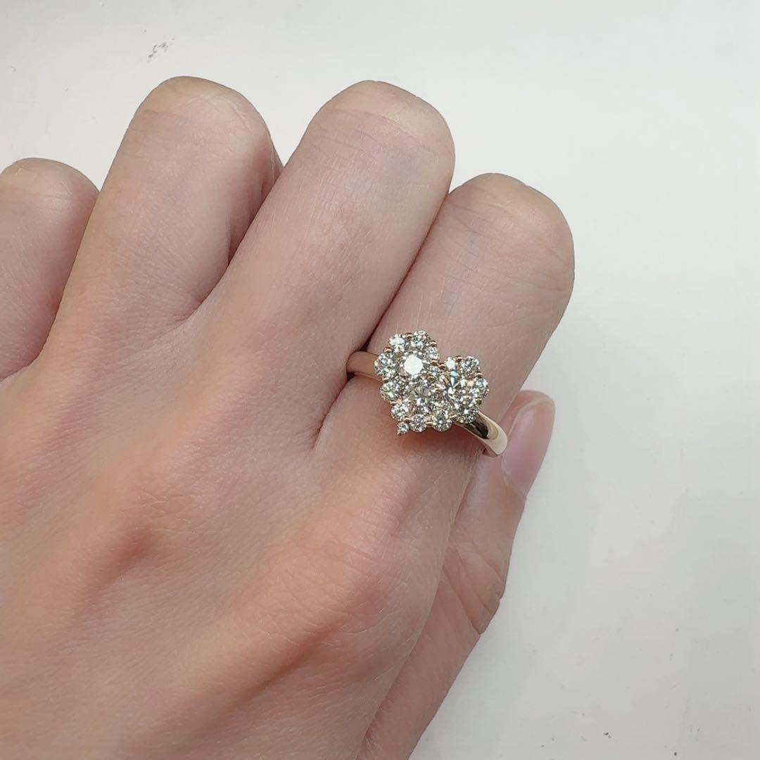 【K18】ダイヤモンド 0.80ct リング ハートデザイン