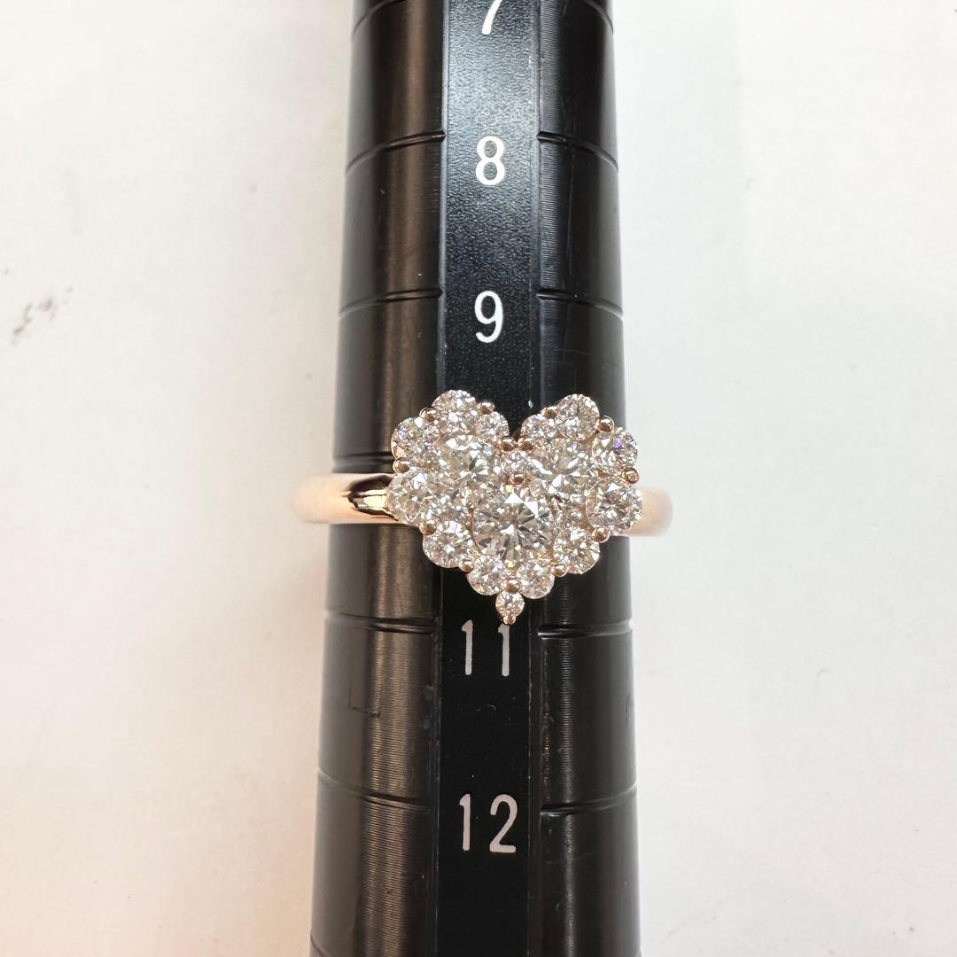 【K18】ダイヤモンド 0.80ct リング ハートデザイン