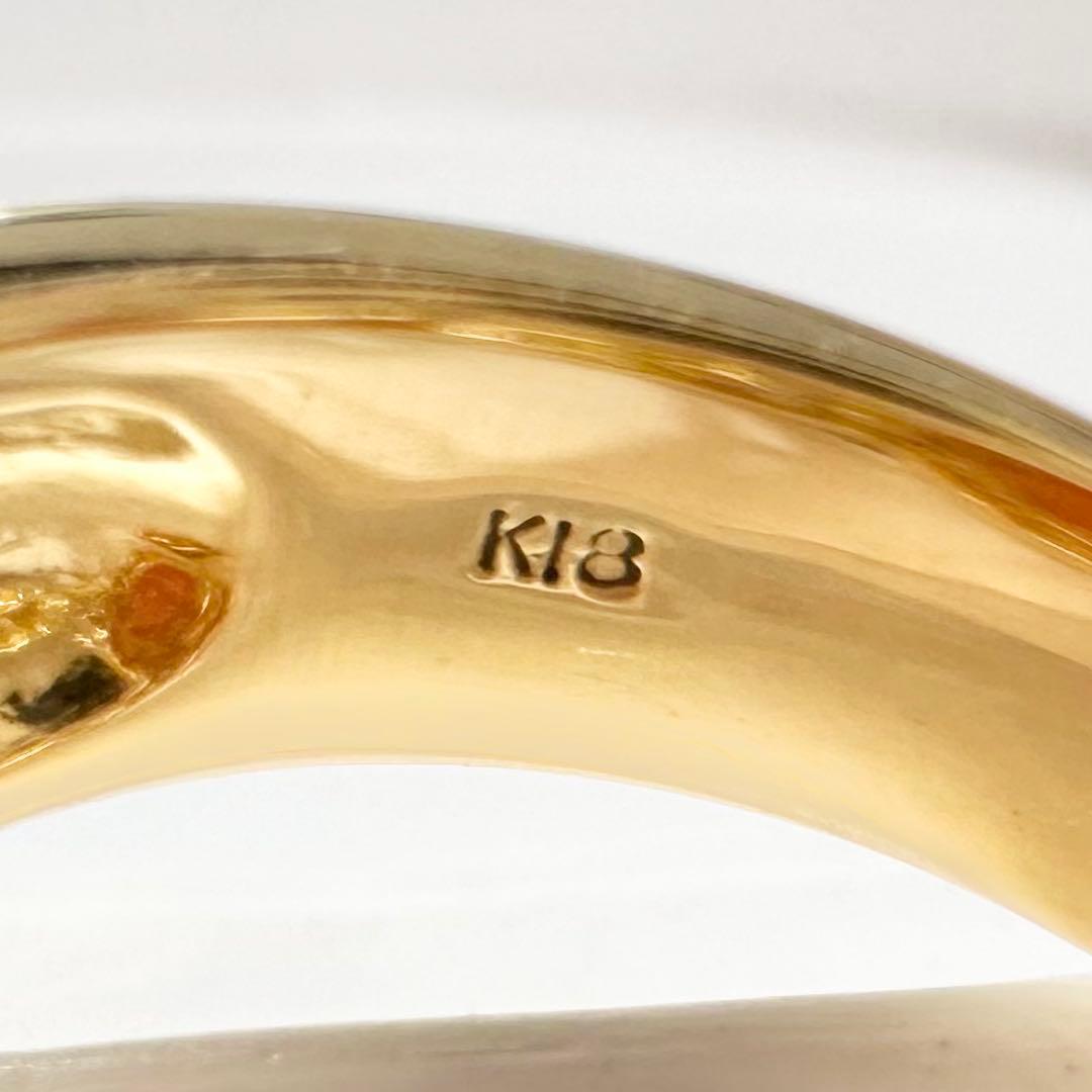 【K18】カメオxアコヤパール 3.3mm リング