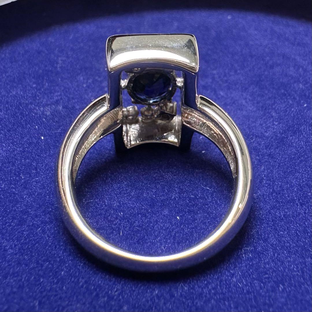 K18WG 非加熱サファイア1.533ct ダイヤモンド デザインリング 鑑別書