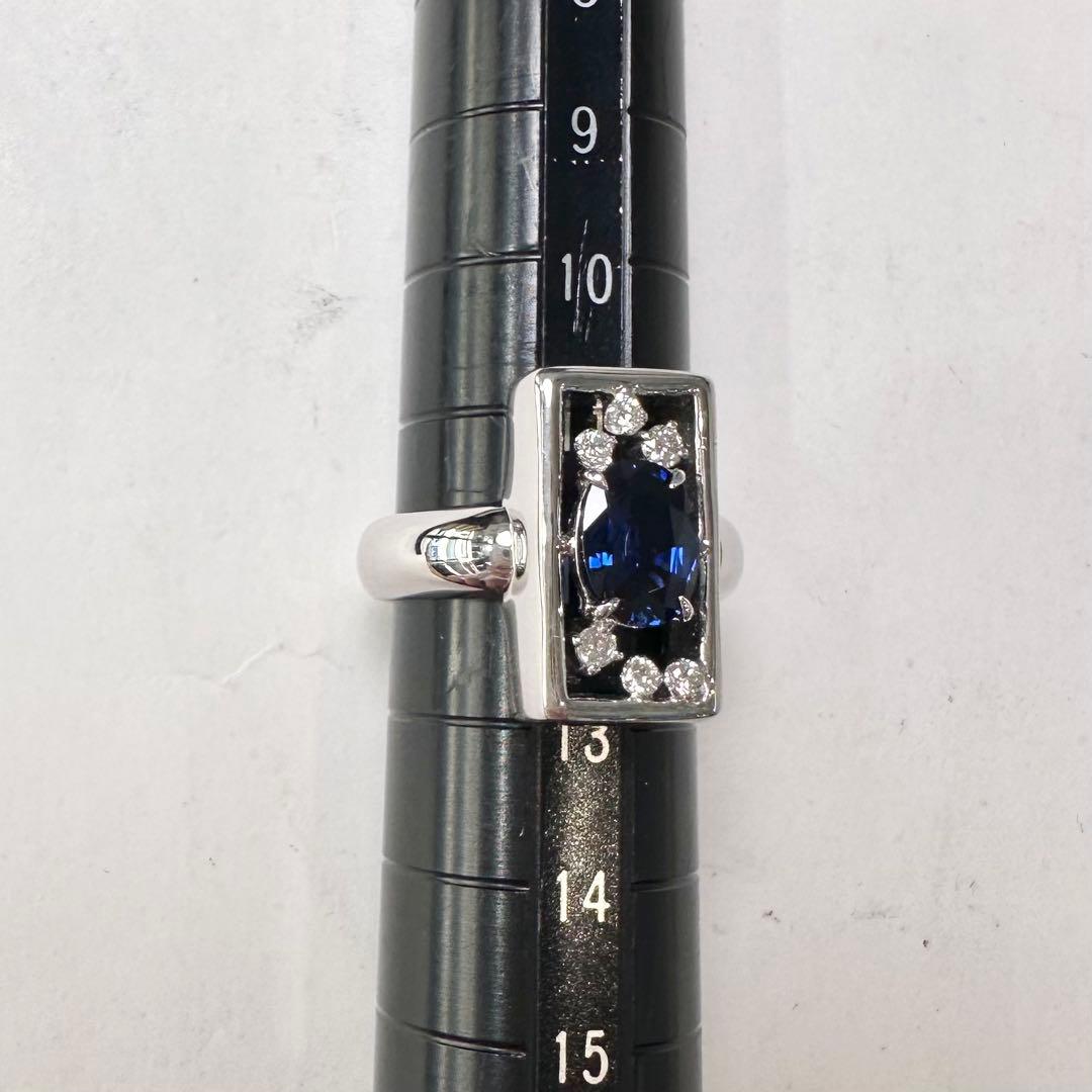 K18WG 非加熱サファイア1.533ct ダイヤモンド デザインリング 鑑別書