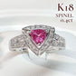 【K18】スピネル 0.4ct トリリアントカット リング