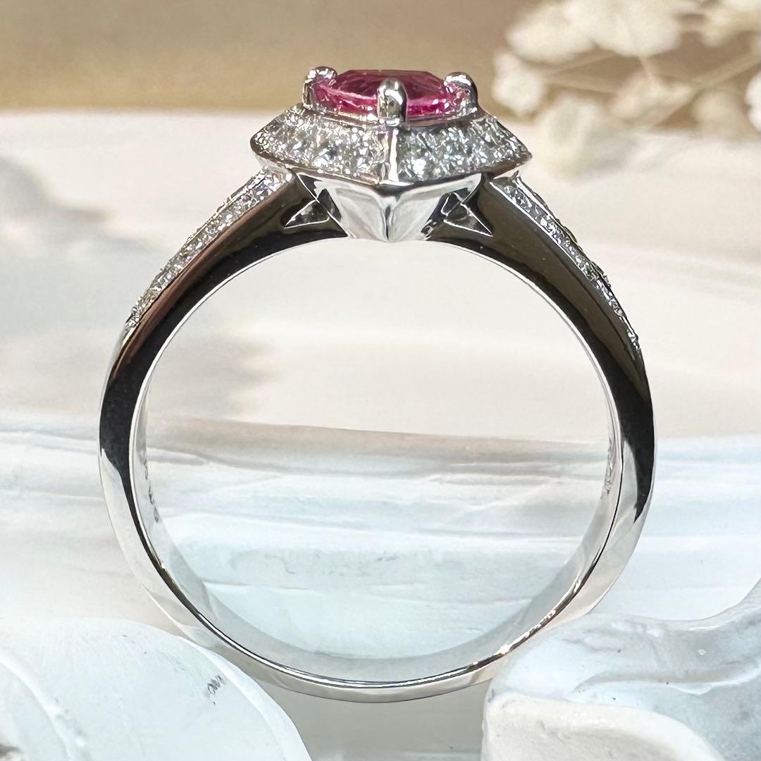 【K18】スピネル 0.4ct トリリアントカット リング